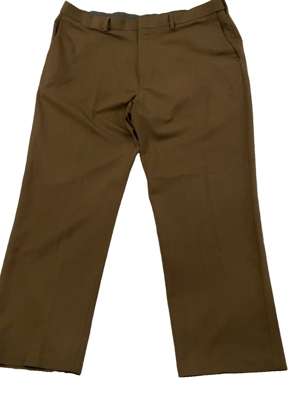Haggar Classic Fit Brown Dress Pants Flat Front 40x30 Expandable Waist